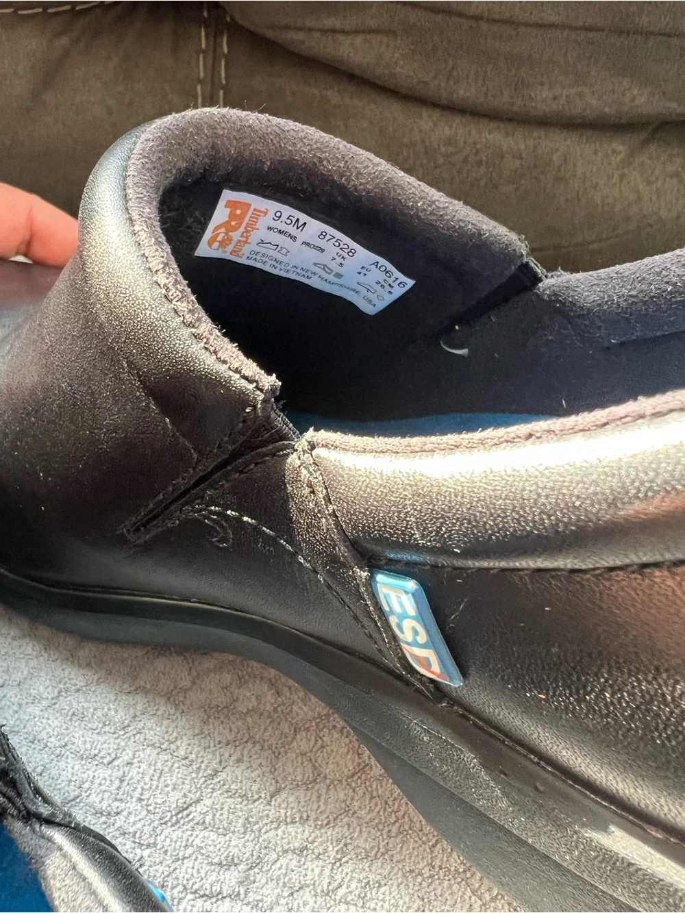 Timberland PRO | Shoes | Timberland Pro Black Slipon Mules With Blue ...